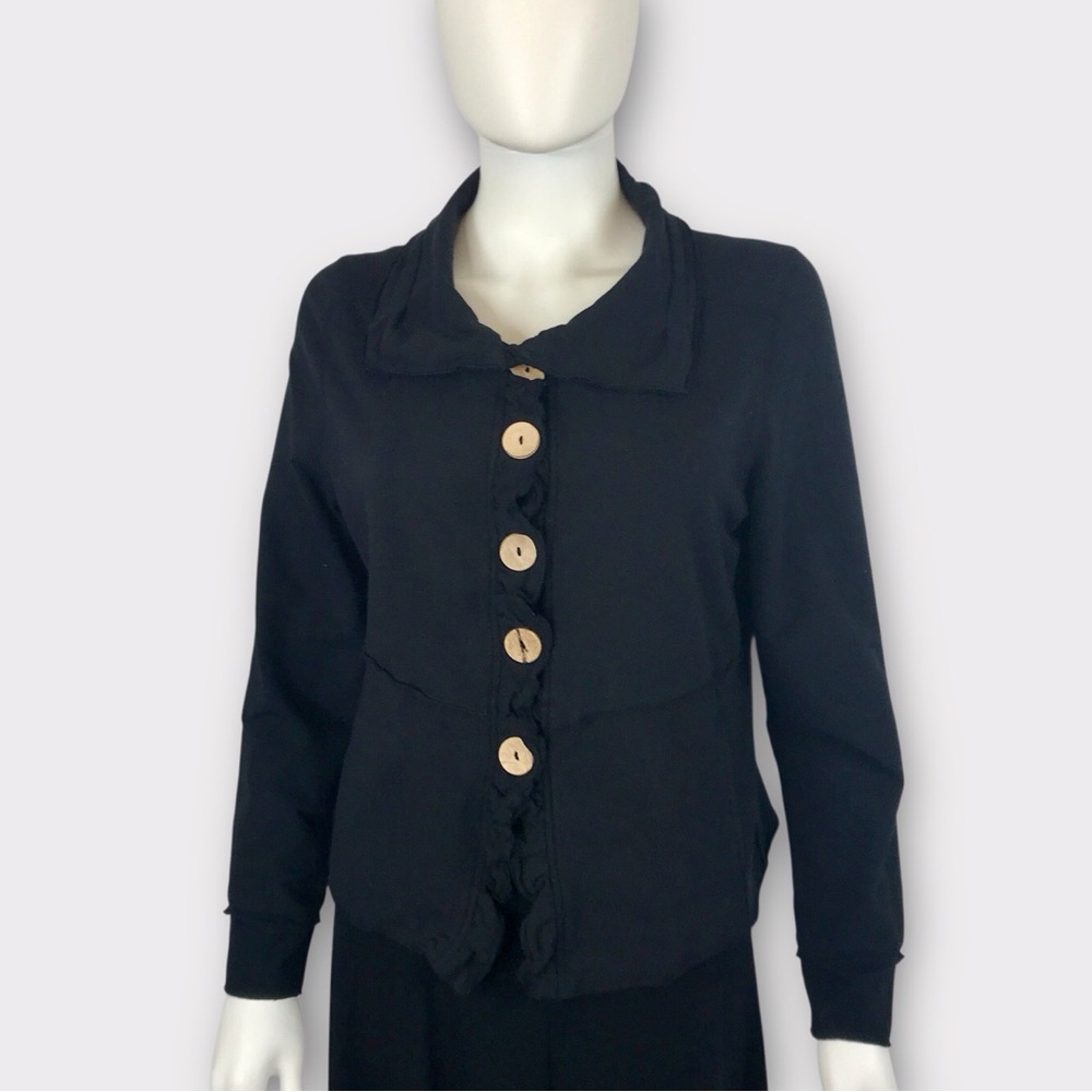 Nomadic Traders Black Ruffle Boho Jacket with But… - image 2